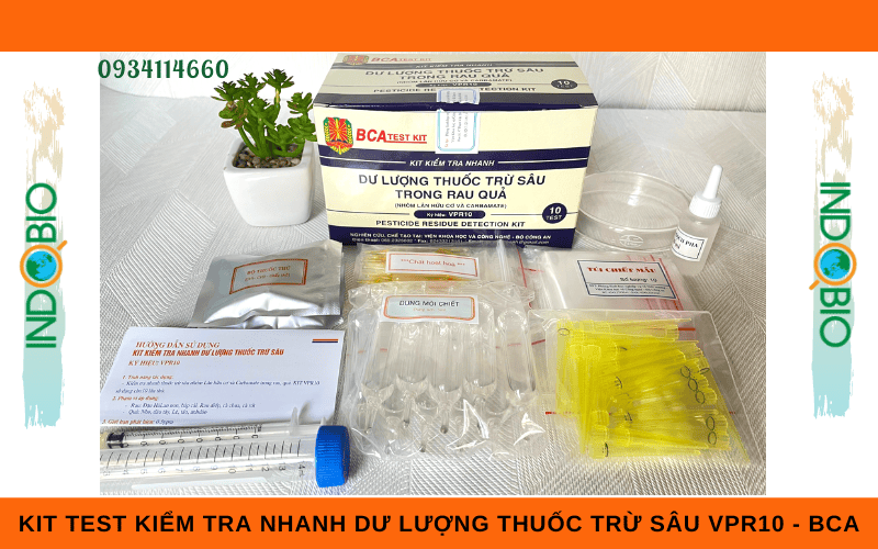 BỘ TEST KIT KIỂM TRA NHANH DƯ LƯỢNG THUỐC TRỪ SÂU TRONG THỰC PHẨM, RAU, CỦ, QUẢ VPR10 - BCA
